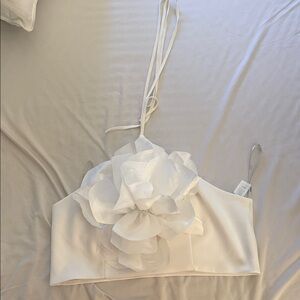 ASOS White Floral Strap Crop Top